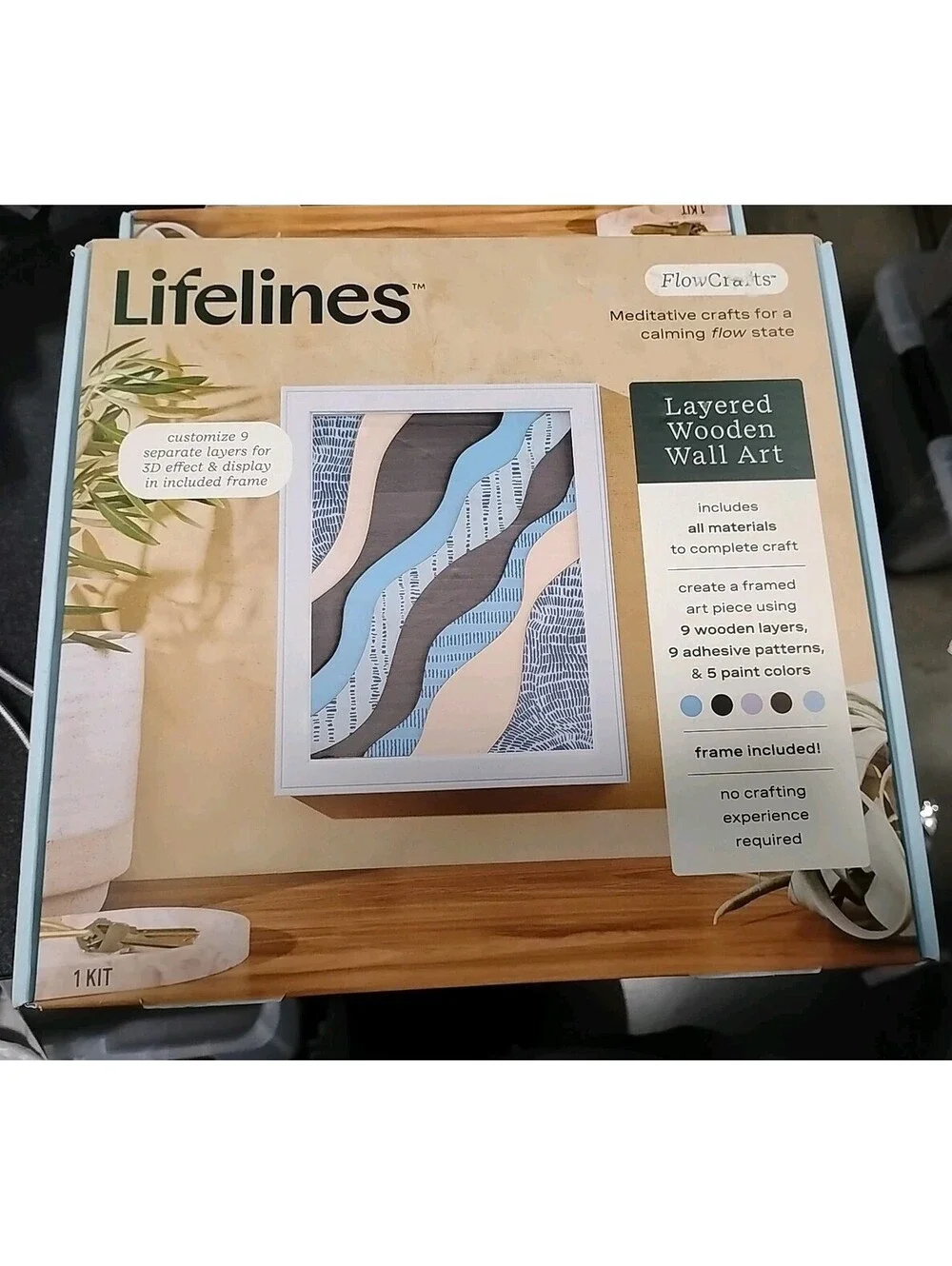 2 Pack- Lifelines FlowCrafts, Layered Wooden Wall Art